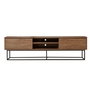 Hanah Home Soporte TV Rodez 180 cm, Moderno y Elegante con Amplio Almacenamiento, Nogal y Negro